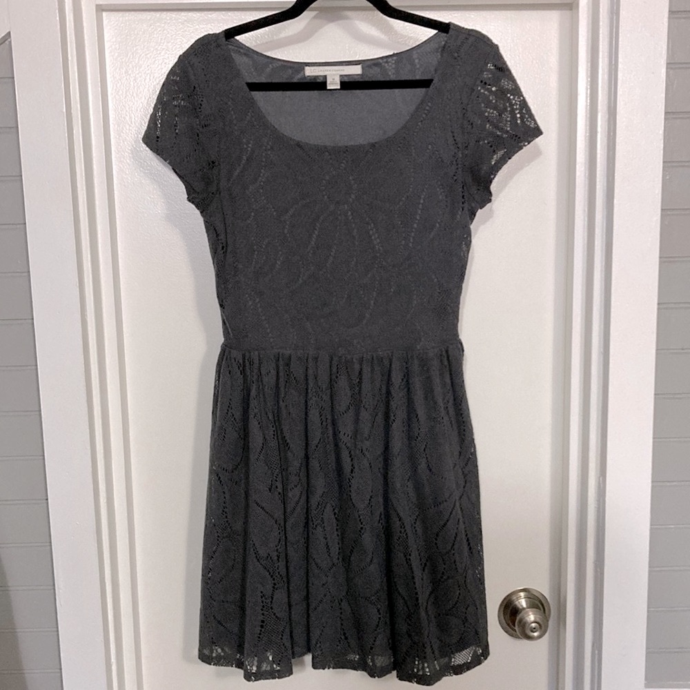 Gray fit n flare party dress